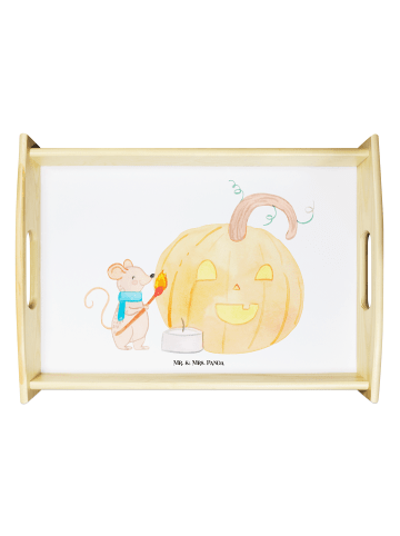 Mr. & Mrs. Panda Tablett Kürbis Maus ohne Spruch in Weiß