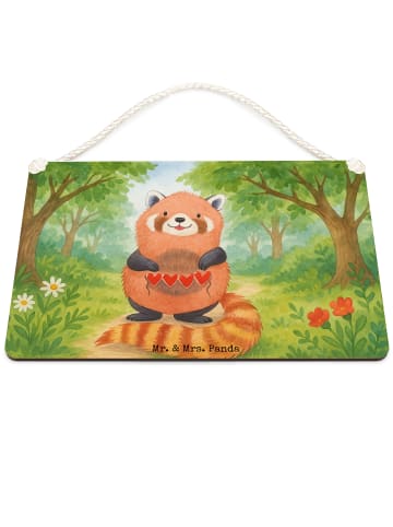 Mr. & Mrs. Panda Schild Roter Panda Design ohne Spruch in Weiß