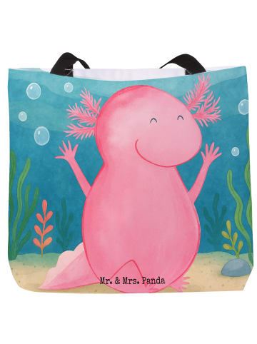 Mr. & Mrs. Panda Shopper Axolotl Hurra Design ohne Spruch in Weiß