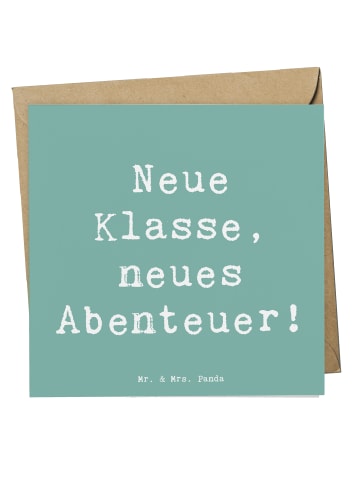 Mr. & Mrs. Panda Deluxe Karte Spruch Erster Schultag Abenteuer m... in Meeresbrise
