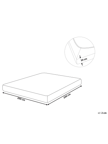 Beliani Bettlaken JANBU in Blau - (W) 200 x (H) 30 x (L) 200 cm