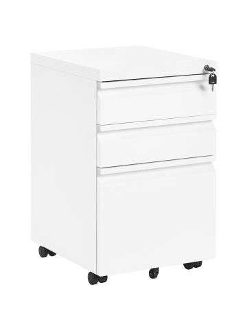 Beliani Büroschrank RECAMI in Weiß/Schwarz - (W) 37 x (H) 61 x (L) 44 cm