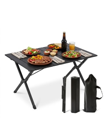 relaxdays Campingtisch in Schwarz - (B)90 x (H)44 x (T)60 cm