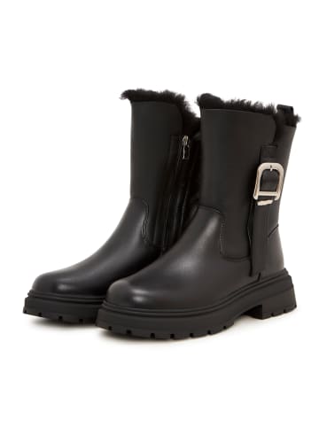 CESARE GASPARI Plateau-Stiefeletten aus Leder in Schwarz