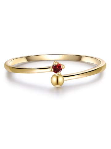 Glanzstücke München Ring aus Sterling Silber mit Granat in gelbgold
