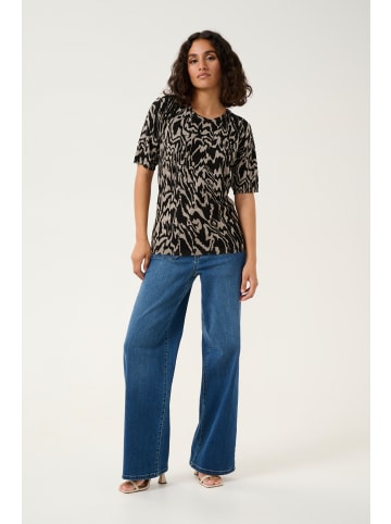Kaffe Strickpullover KAliz in Black/Elephant Graphic lines
