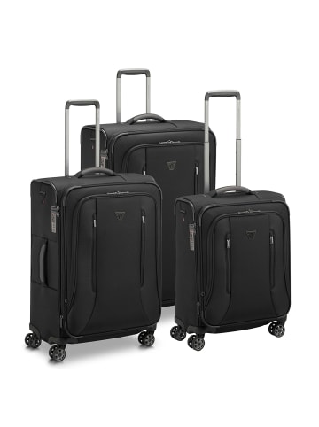 Roncato City 3.0 4 Rollen Kofferset 3-teilig mit Dehnfalte in schwarz