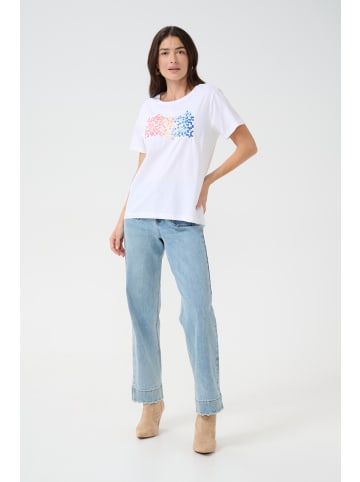 Cream T-shirt CRTria Regular fit in Pixel Embroidery