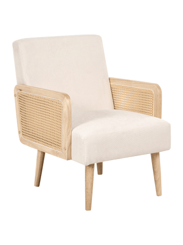 Beliani Sessel HOJBY in Beige/Braun - (W) 61 x (H) 82 x (L) 74 cm