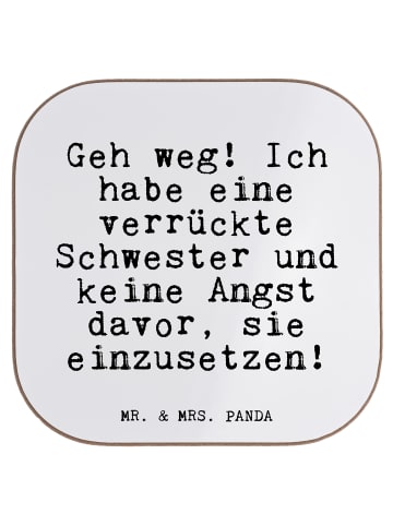 Mr. & Mrs. Panda Untersetzer für Gläser Geh weg! Ich habe... mit... in Weiß