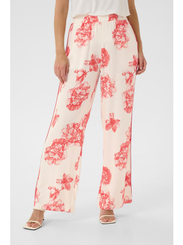 CULTURE Casual Hose CUalexa Straight fit in Offwhite/Red Flower