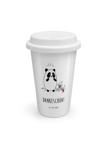 Mr. & Mrs. Panda Becher Panda Dankeschön mit Spruch in Weiß