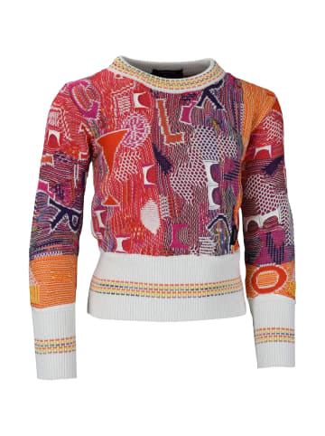 Carlo Colucci Rundhalspullover Casarotti in Rot / Weiß