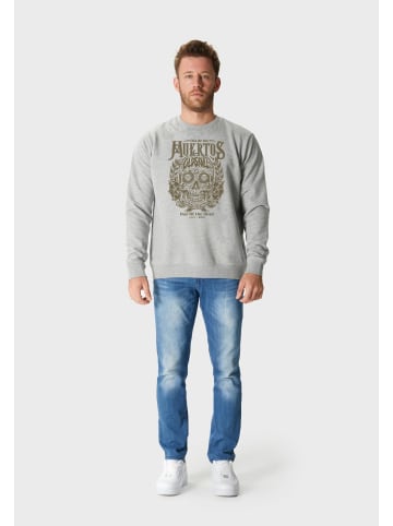 OLDSKULL Sweatshirt WRLDVIBE DAY OF THE DEAD SKULL GRAPHIC in Heather Grey