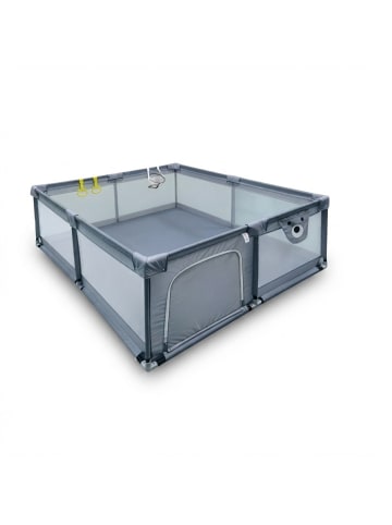 relaxdays Laufstall in Grau - (B)150 x (H)65 x (T)150 cm
