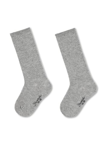 Sterntaler Kniestrümpfe 2er-Pack uni in silber mel.