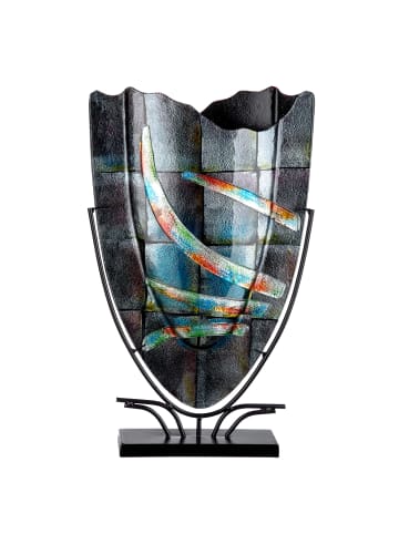 GILDE Vase "Varosia" in Grau - H. 58 cm - B. 35 cm