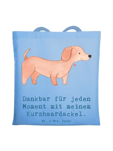 Mr. & Mrs. Panda Tote Bag Dackel Kurzhaardackel Moment mit Spruch in Sky Blue