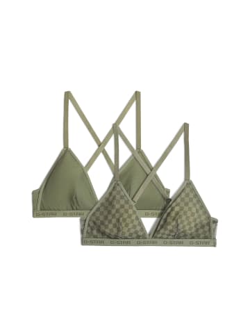 G-Star Raw Mesh Triangle Bralette 2er-Pack OIL GREEN