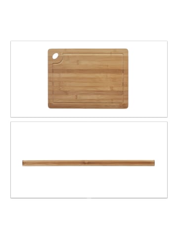 relaxdays 4 x Tranchierbrett in Naturfarben - (B)40 x (T)30 cm
