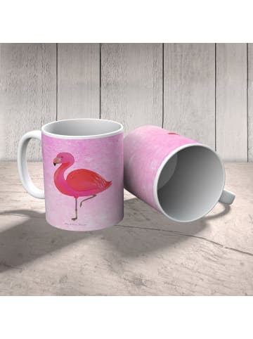 Mr. & Mrs. Panda Kaffeebecher Flamingo Classic ohne Spruch in Aquarell Pink