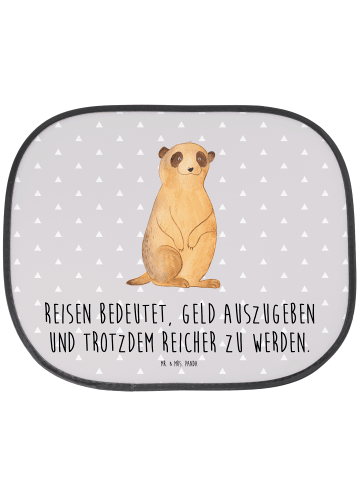 Mr. & Mrs. Panda sonnenschutz Erdmännchen mit Spruch in Grau Pastell