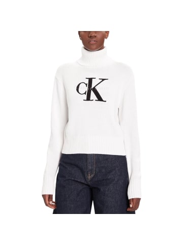 CALVIN KLEIN JEANS Weiß Baumwolle Rollkragenpullover