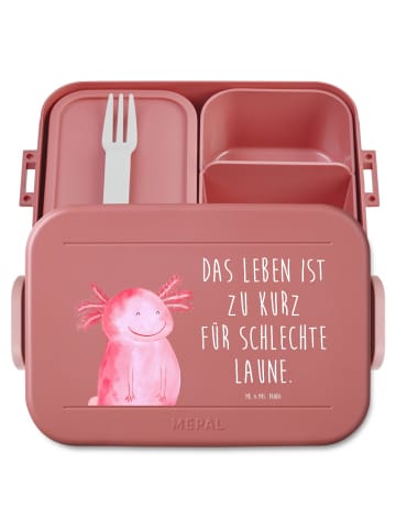 Mr. & Mrs. Panda MEPAL Bentobox Axolotl Glücklich Motiv mit Spruch in Rot Pastell