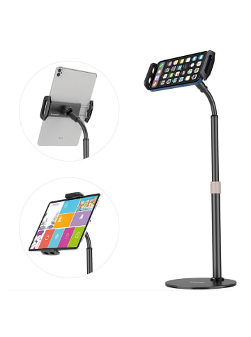 Wozinsky Ständer für Tablet und Telefon auf dem Schreibtisch Schwarz in Schwarz