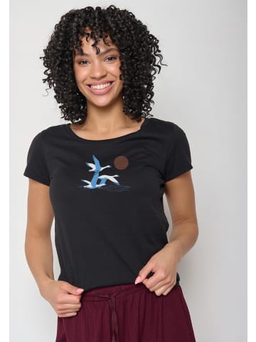 GreenBomb T-Shirt Animal Goose Family in Schwarz