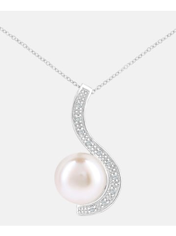Diamant L'éternel Halskette mit Anhänger aus 375 Weißgold mit Diamant mit Perle