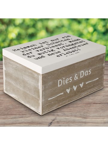 Mr. & Mrs. Panda Holzbox Spruch Heimweh überwinden Abenteuer erl... in Weiß