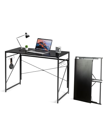 COSTWAY Schreibtisch klappbar 100x50x75cm in Schwarz