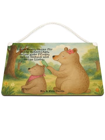 Mr. & Mrs. Panda Holzschild Bär Kind Design mit Spruch in Weiß
