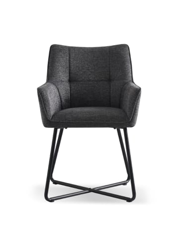B&D Home 2er-Set: Esszimmerstuhl BREIGHT in Anthrazit - (B)56 x (H)83 x (T)59 cm