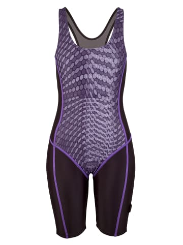 BECO the world of aquasports Badeanzug Hexagon in lila-schwarz