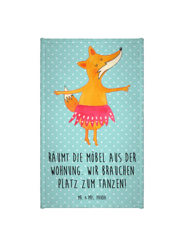 Mr. & Mrs. Panda Mini-Handtuch Fuchs Ballerina mit Spruch in Türkis Pastell