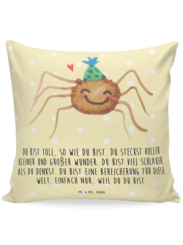 Mr. & Mrs. Panda Kissen 40x40 Spinne Agathe Party mit Spruch in Gelb Pastell