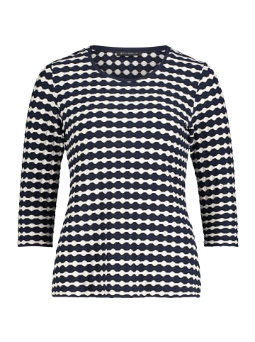 Betty Barclay Basic Shirt mit Rundhalsausschnitt in Dunkelblau/Weiß