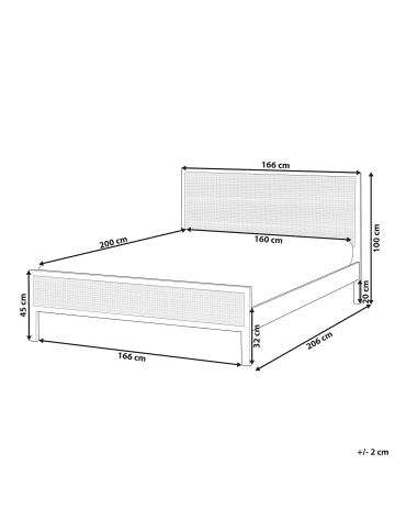 Beliani Doppelbett SALERNAS in Braun - (W) 166 x (H) 100 x (L) 206 cm