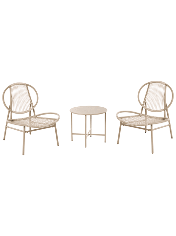 Beliani 3-tlg Bistro Set OVARO in Beige