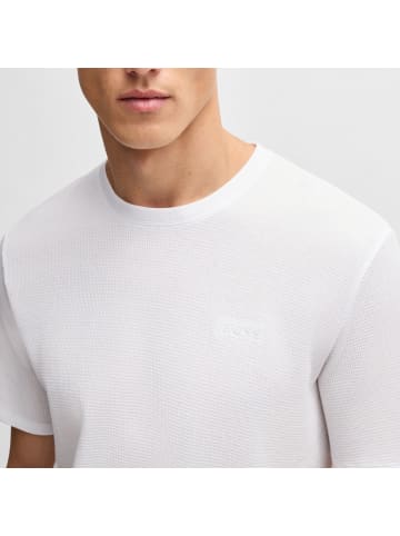 BOSS Waffle T-Shirt in Weiß