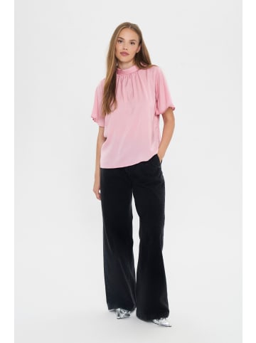 SAINT TROPEZ Kurzarm-Bluse NaileenSZ Gerade Passform in Pink Nectar