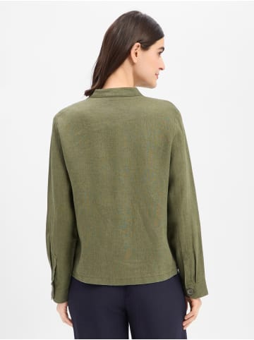 Marie Lund Leinenbluse Emma in oliv - 0008