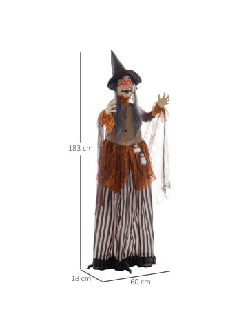 HOMCOM Halloween Decorations-60L x 18B x 183H cm-Schwarz