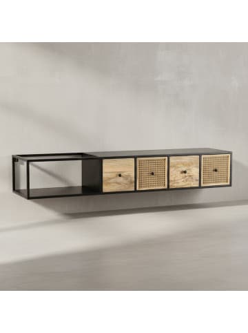 KADIMA DESIGN Lowboard Hängend Mango Massivholz / Metall 150x25x35 cm TV-Schrank
