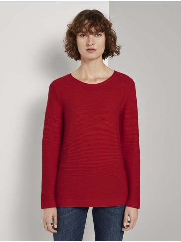 Tom Tailor Tom Tailor Longsleeve Strickpullover mit Rundhalsausschnitt in rot