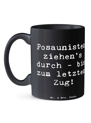 Mr. & Mrs. Panda Kaffeetasse Spruch Trombone Durchzieher mit Spruch in Schwarz