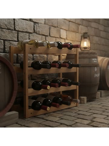 relaxdays Weinregal in Natur - (B)42 x (H)38 x (T)21 cm