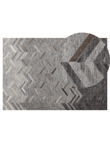 Beliani Kurzflor ARKUM in Grau/Braun/Beige - (W) 140 x (H) 1 x (L) 200 cm